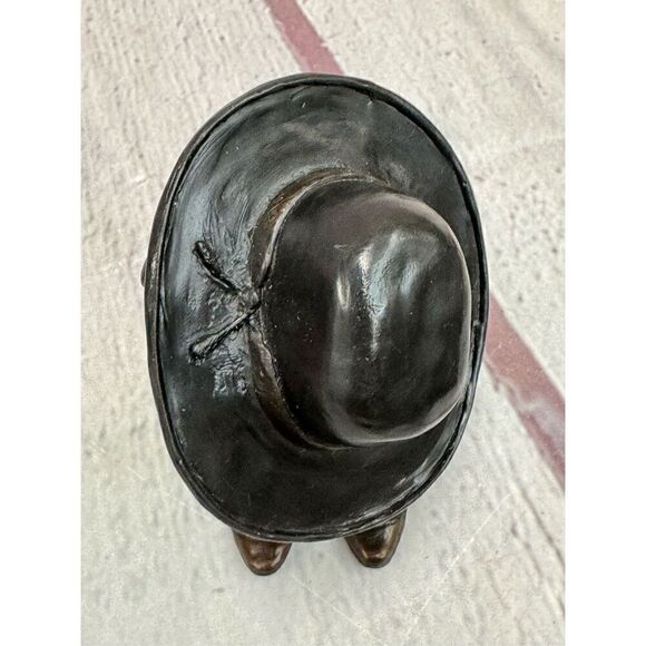 Vintage Rare Handmade Brass Cowboys Boots & Hat Brock Holbrock signed Figurine - Picture 10 of 13